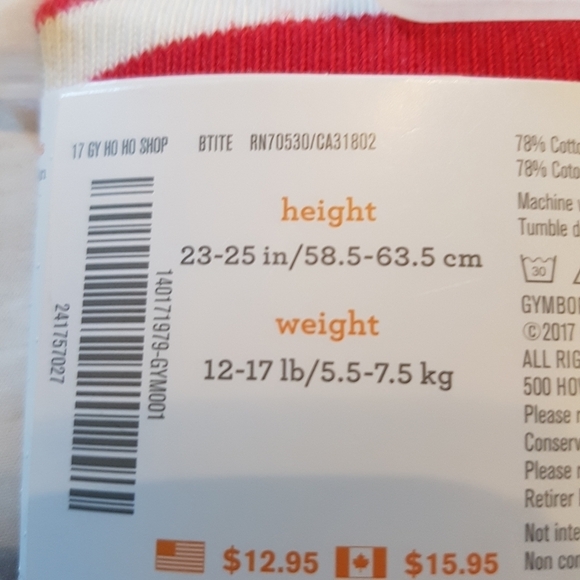 Gymboree girls size 3-6 months Black red & white tights NWT - Picture 3 of 3